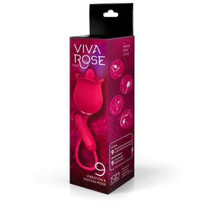 Viva Rose Toys - Виброяйцо со стимулятором клитора с язычком, 38х2.8 см (розовый)