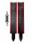 БДСМ Арсенал наручники из эко-кожи, 31 см (чёрный с красным)