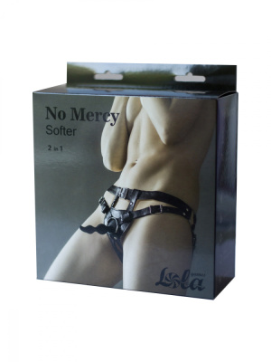 Lola Games - No Mercy Softer One Size - Страпон с анальной пробкой, 10.5х3 см (чёрный)
