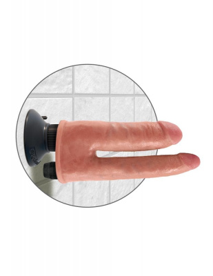 Pipdream King Cock Vibrating Double Penetrator - Вибратор для двойного проникновения, 13х4.7 см (телесный)