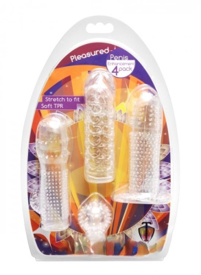 Набор латексных насадок на член Pleasured Penis, 10 см 