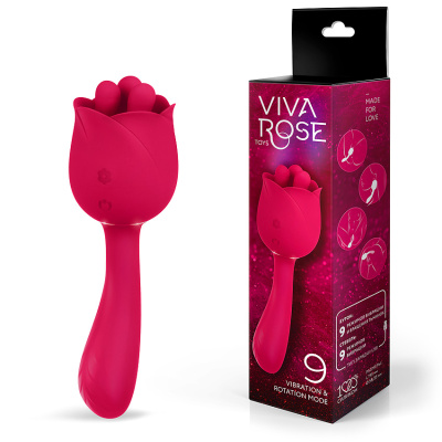 Viva Rose Toys - вибромассажер с 9 режимами вращения и 9 режимами вибрации, 19.5х3.5x5.8 см (розовый) 